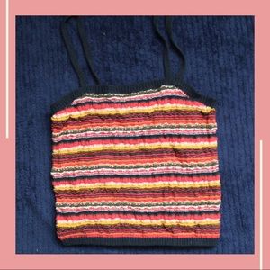 Multicolored knitted tank/crop top